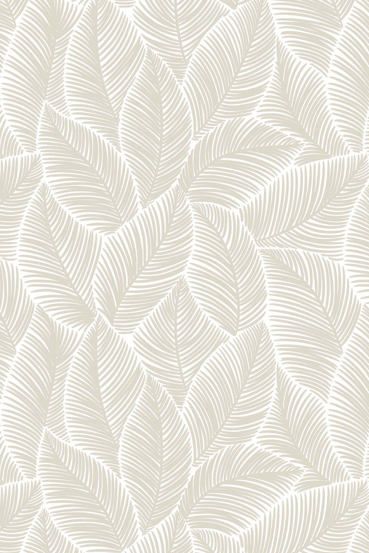 Renter friendly linen big leaves wallpaper #63318 - 2334