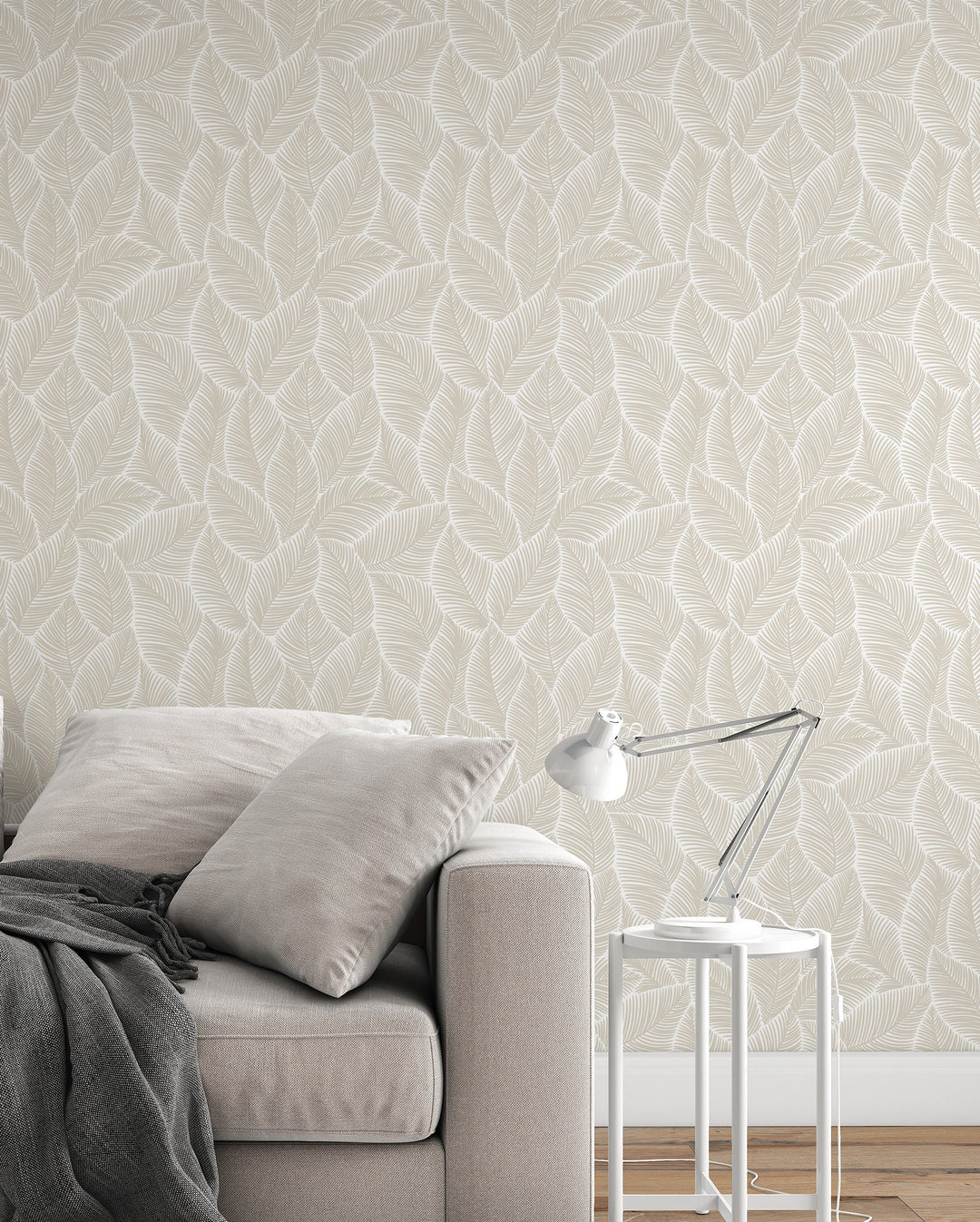 Renter friendly linen big leaves wallpaper #63318 - 2334