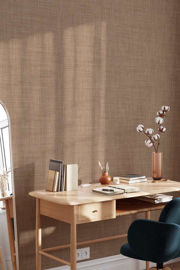 Renter friendly linen textured wallpaper 3397 - 2334