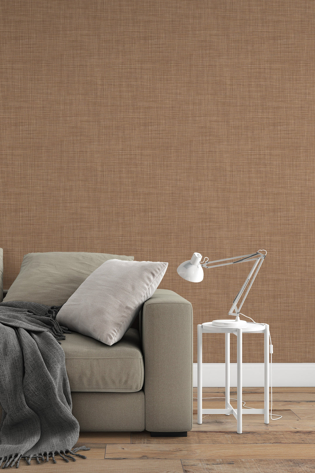 Renter friendly linen textured wallpaper 3397 - 2334