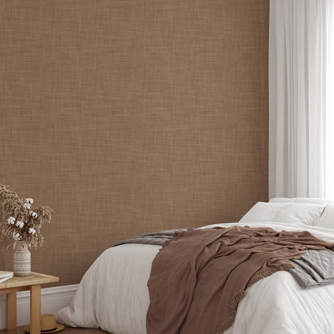 Renter friendly linen textured wallpaper 3397 - 2334