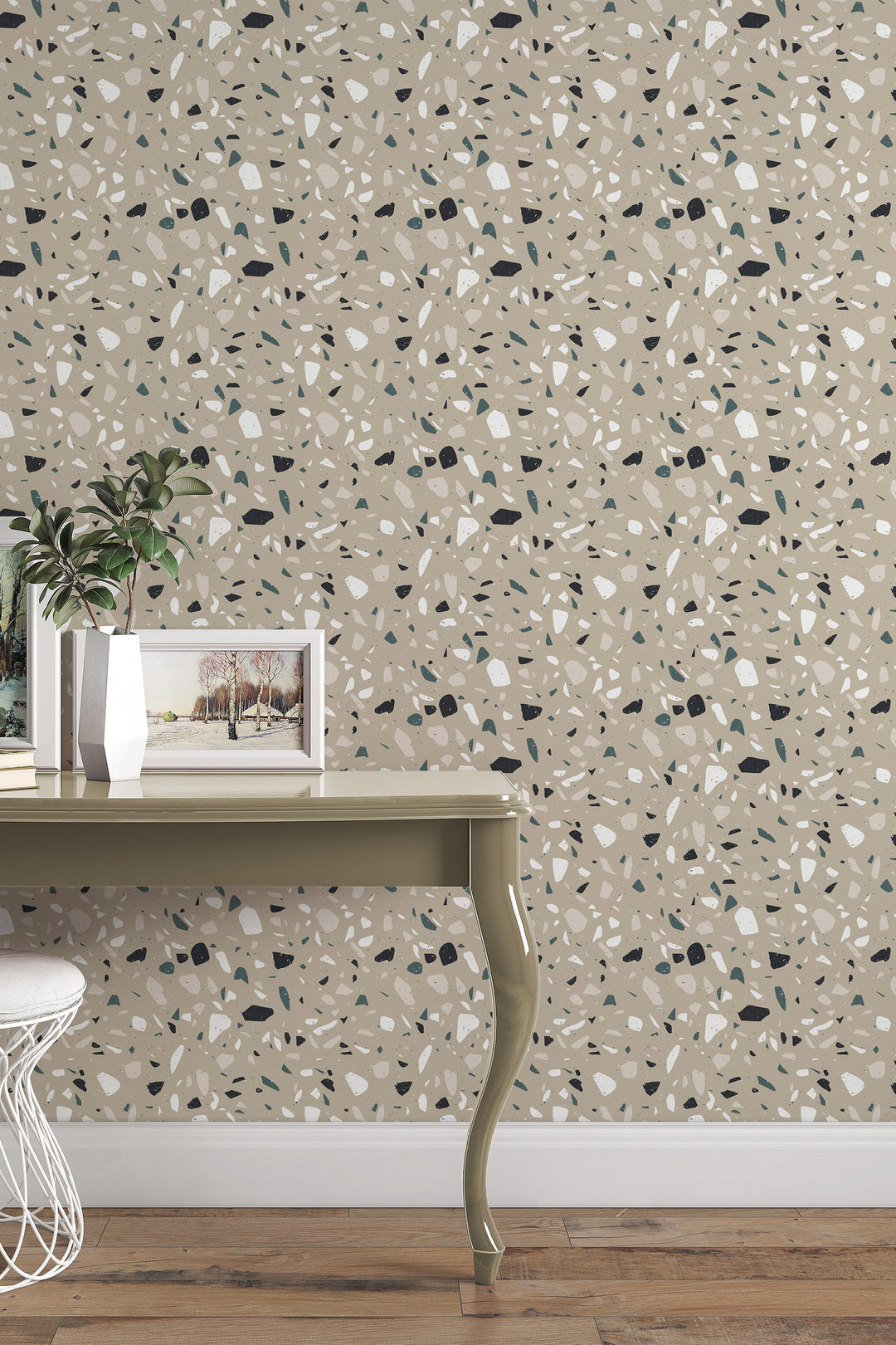 Terrazzo tan background wallpaper - Neutral Minimalist