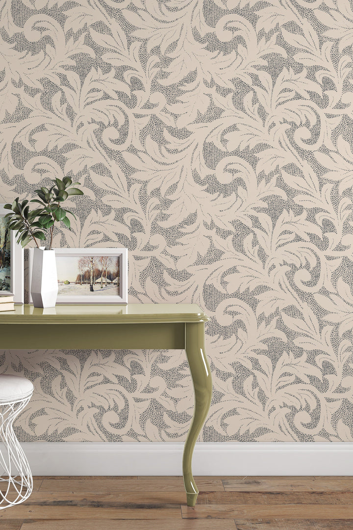 Renter friendly vintage pattern wallpaper 3301