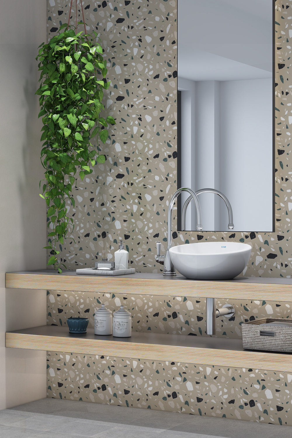 Terrazzo tan background wallpaper bathroom