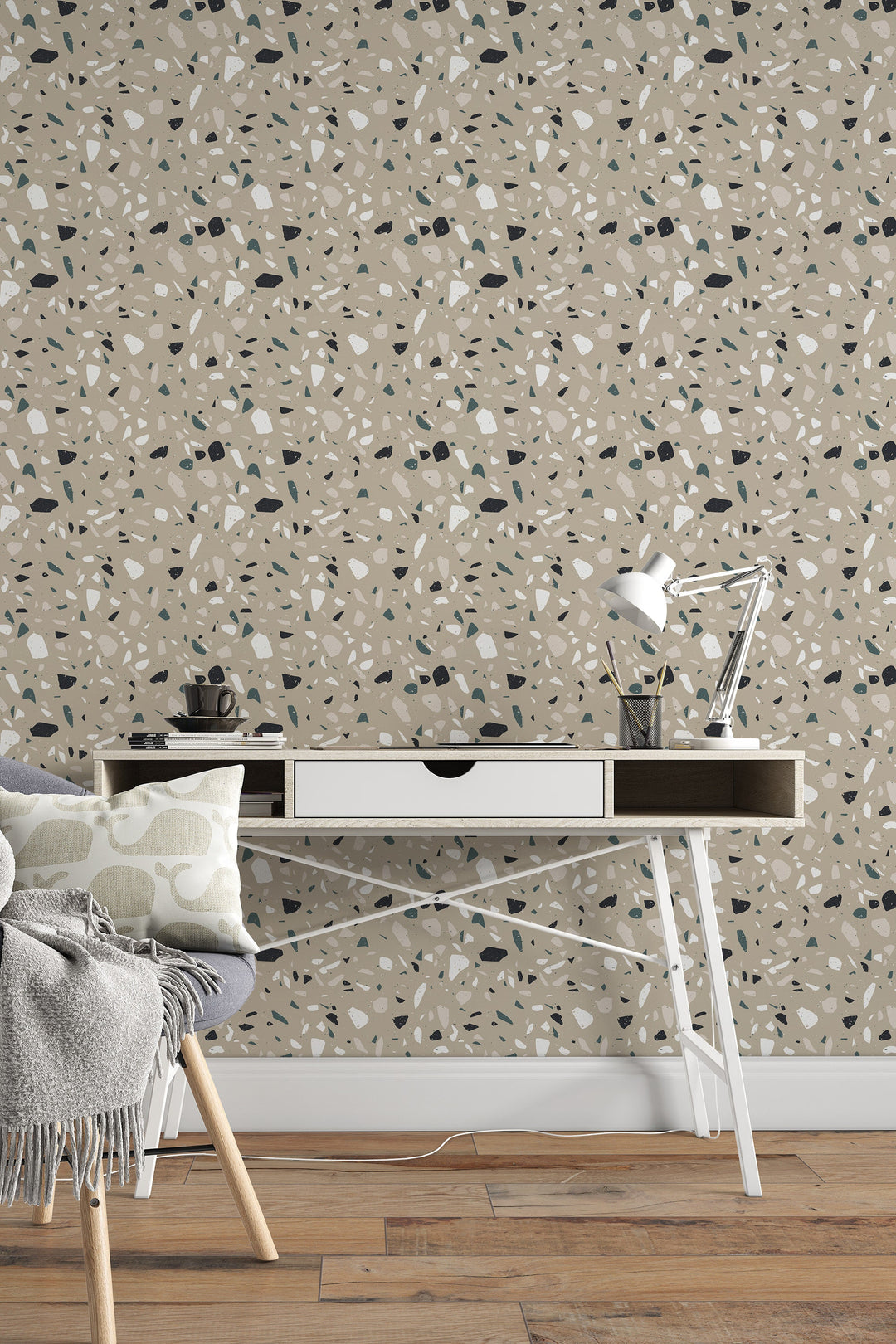 Terrazzo tan background wallpaper office