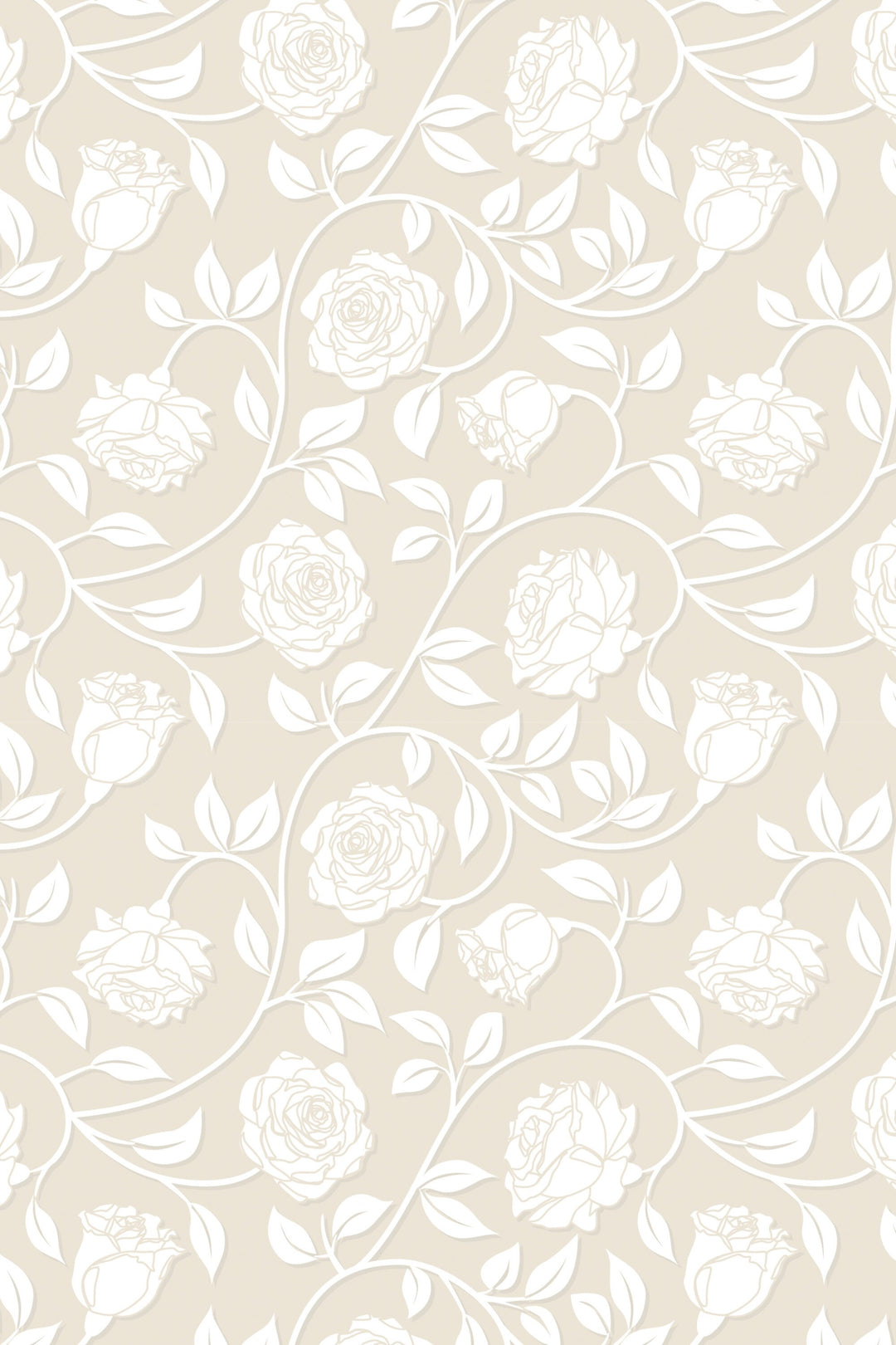 Botanical wallpaper neutral pattern - Peel & Stick