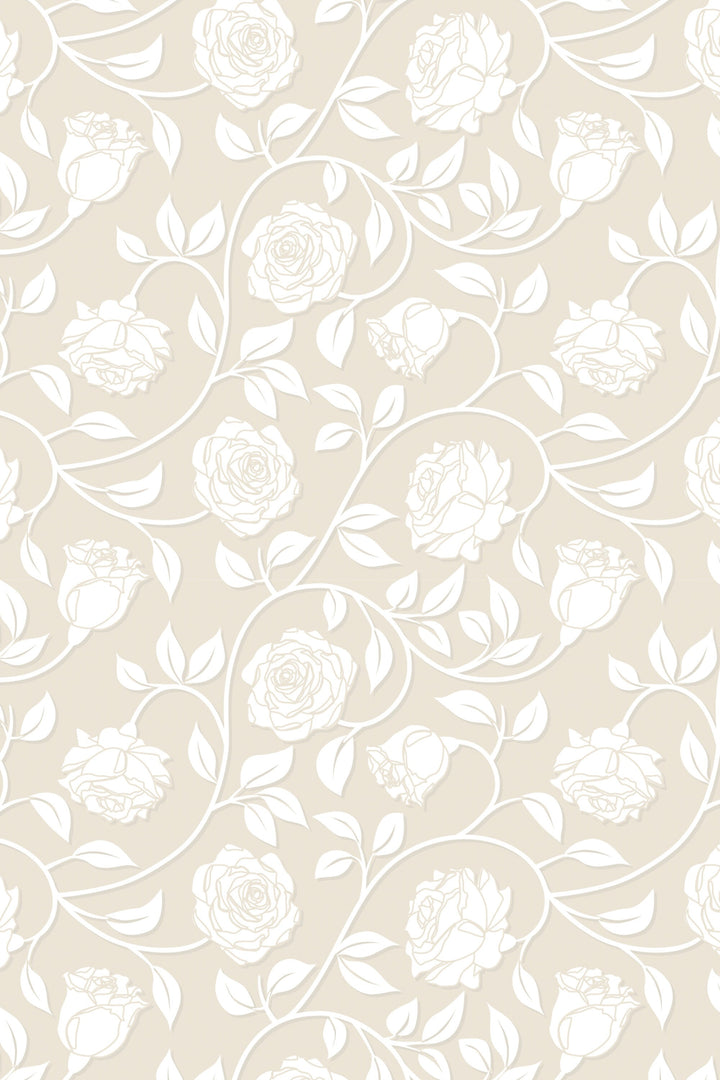 Botanical wallpaper neutral pattern - Peel & Stick