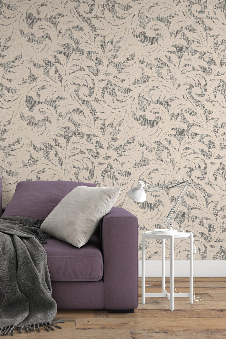 Renter friendly vintage pattern wallpaper 3301