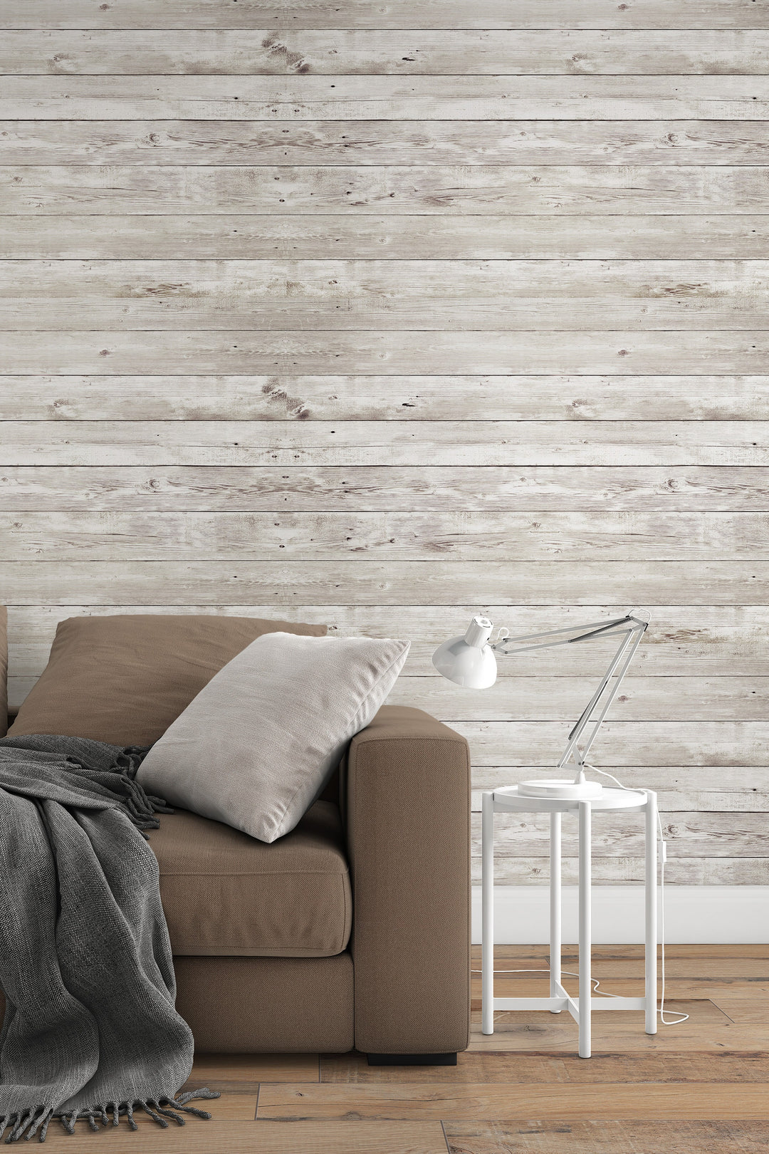 Wooden wallpaper horizontal boards Farmhouse - Peel