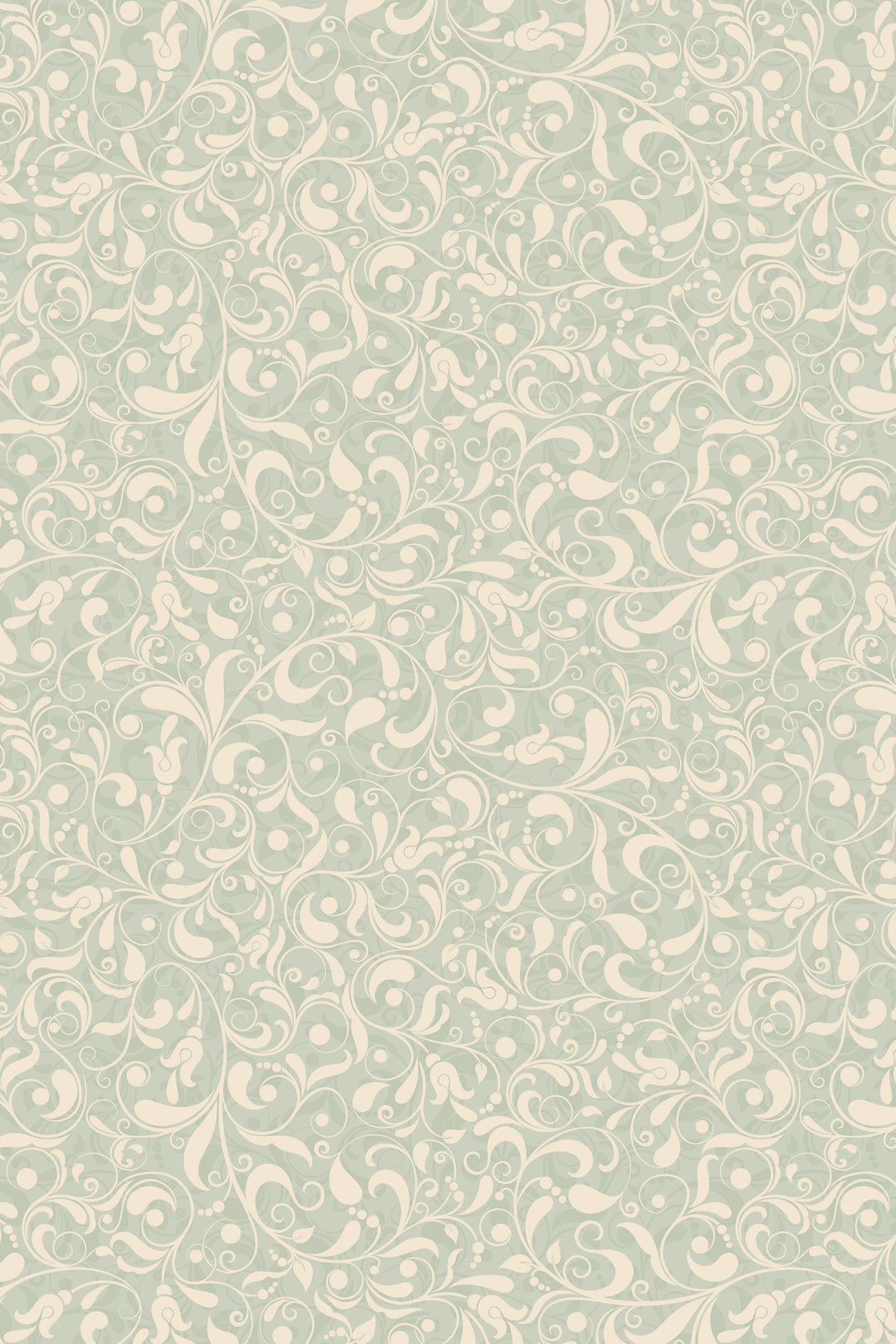 Beige Boho herbs pattern Wallpaper 3432