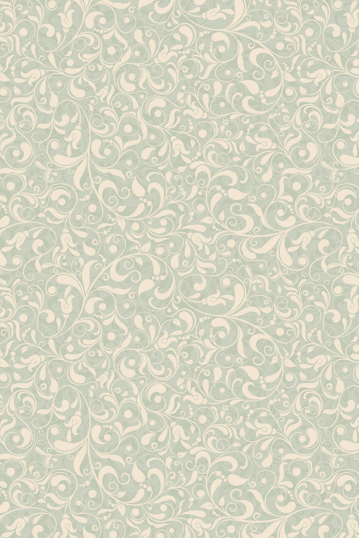 Beige Boho herbs pattern Wallpaper 3432