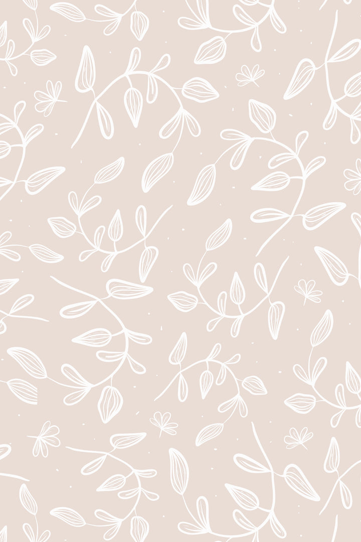 Minimalistic Patterns of Herbs in Botanical Boho Style on a Light Background Wallpaper #53435