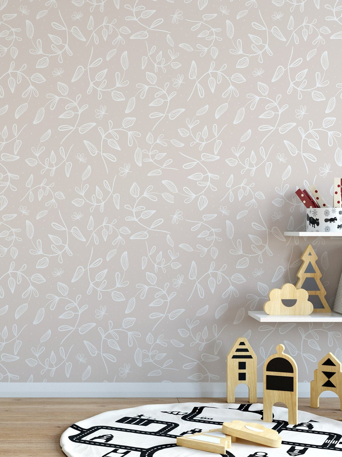 Minimalistic Patterns of Herbs in Botanical Boho Style on a Light ...