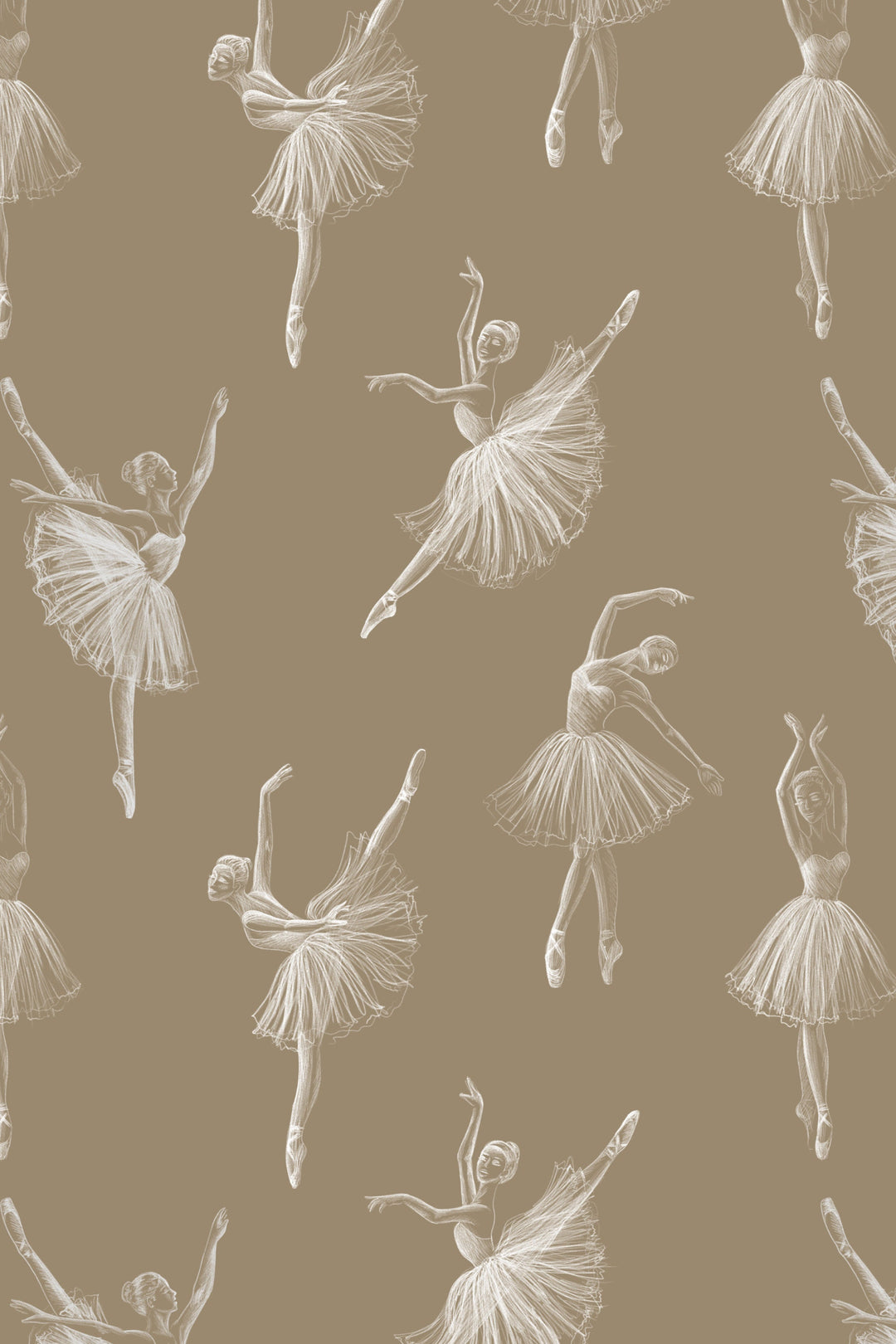 Vintage Wallpaper ballet dancers - Peel & Stick