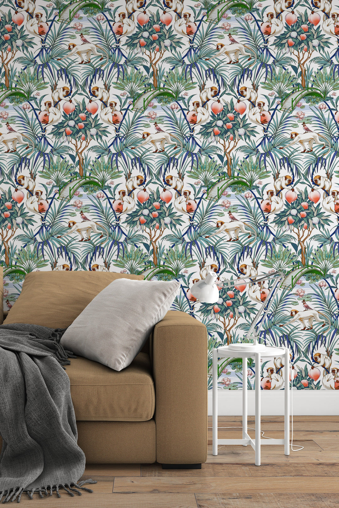 Monkeys and leaves Removable Self Adhesive Traditional