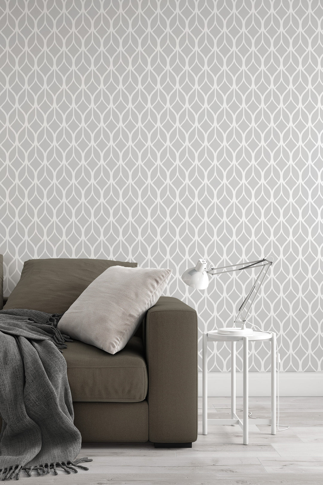 Gray Geometric Peel and Stick Wallpaper Traditional