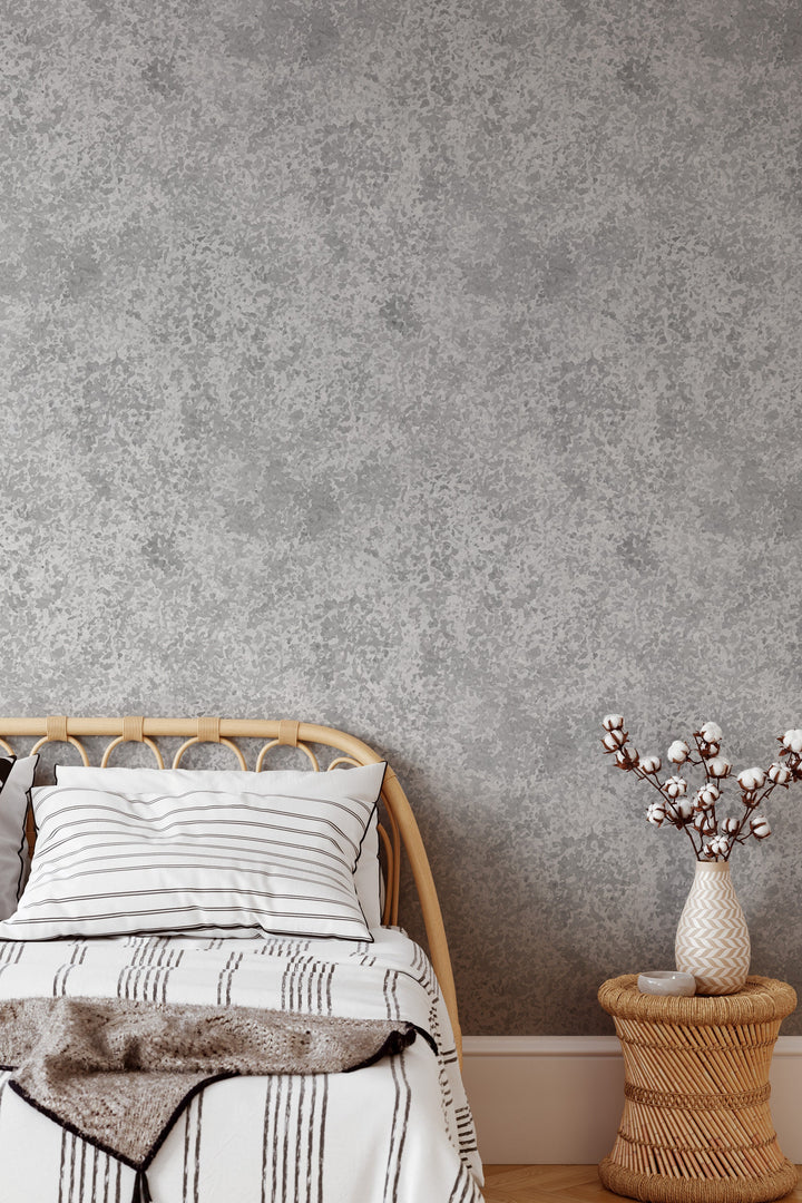 Gray Metal Wallpaper, Peel and Stick, Traditional wallpaper #3459