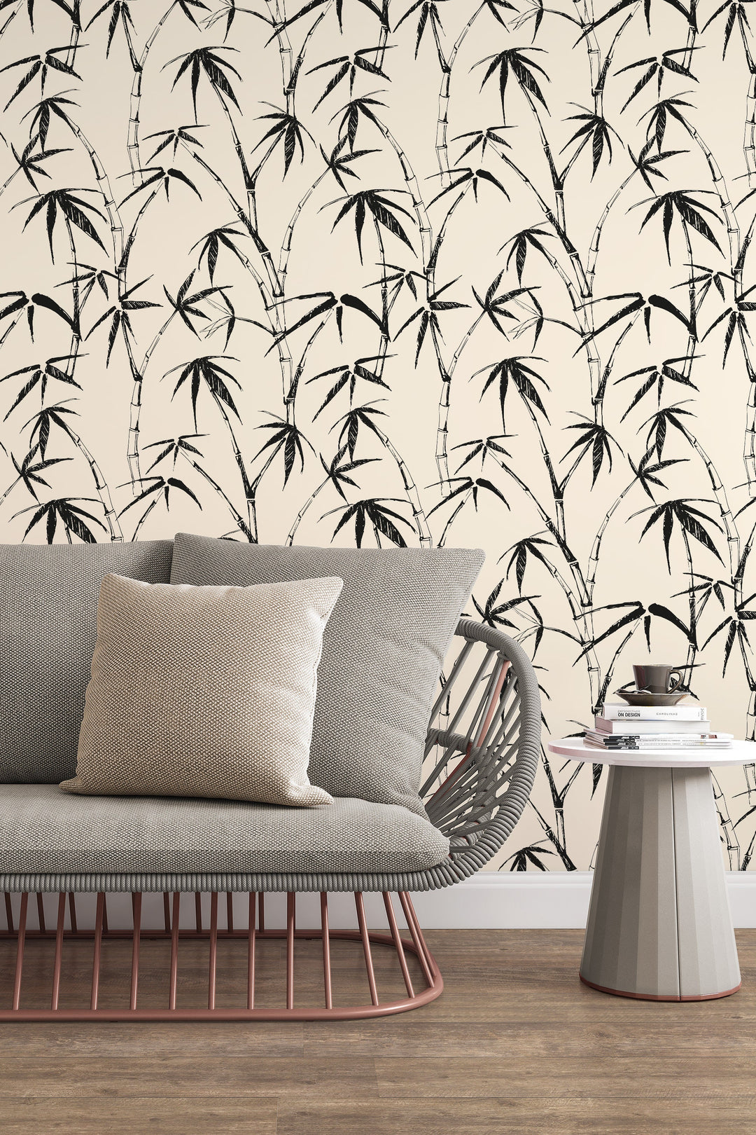 Bamboo Palm Leafs Wallpaper Boho herbs 3456