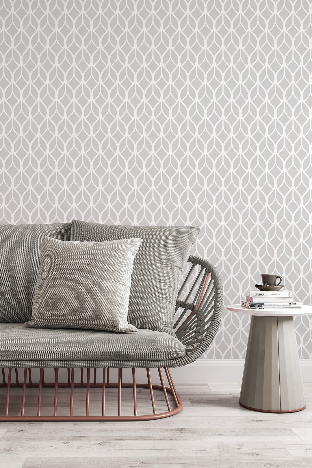 Gray Geometric Peel and Stick Wallpaper Traditional