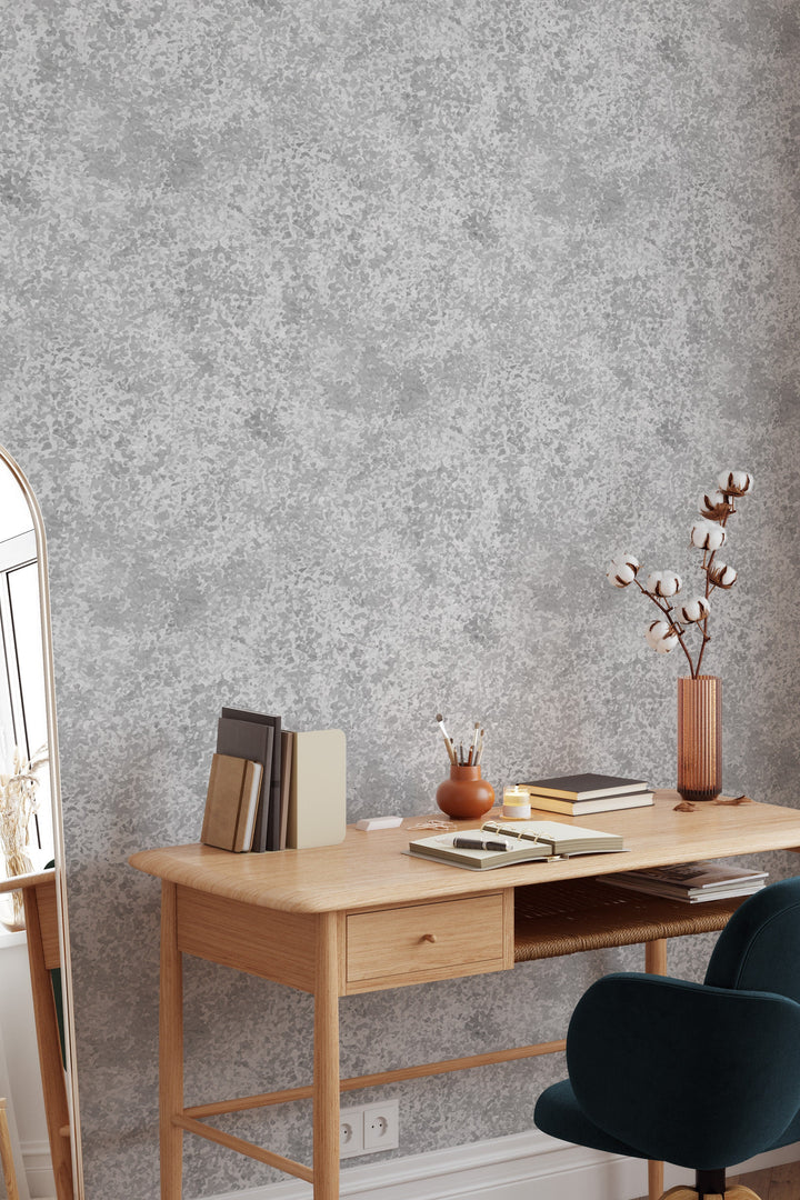 Gray Metal Wallpaper, Peel and Stick, Traditional wallpaper #3459