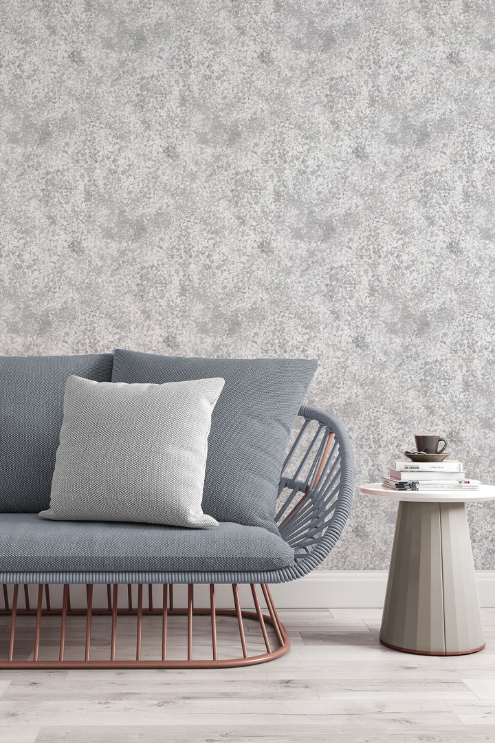 Gray Metal Wallpaper, Peel and Stick, Traditional wallpaper #3459