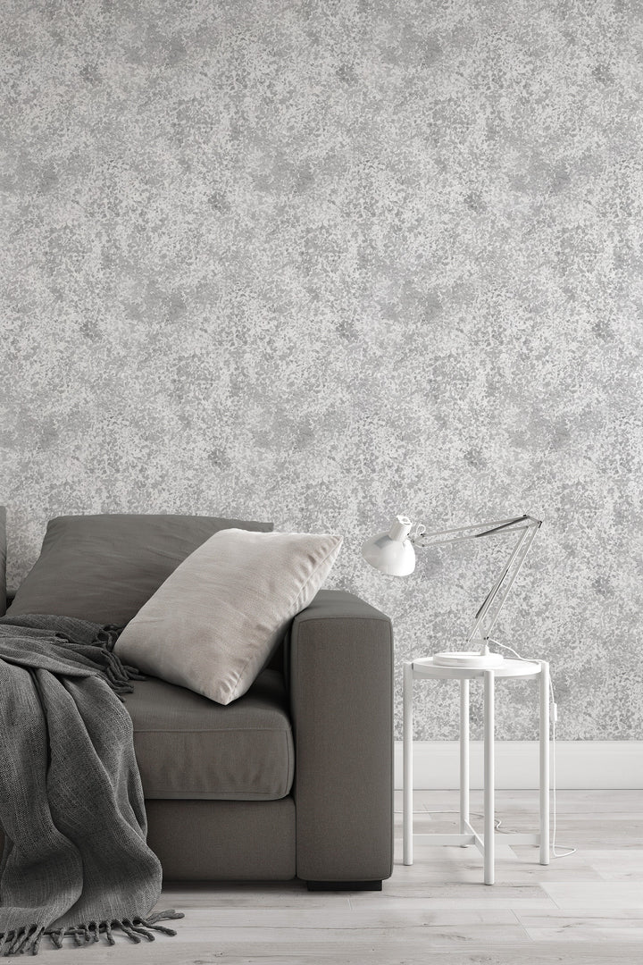 Gray Metal Wallpaper, Peel and Stick, Traditional wallpaper #3459