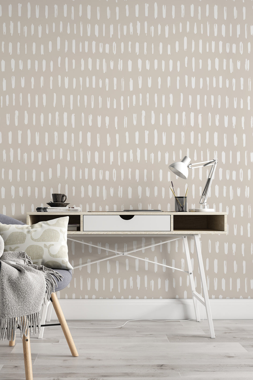 Removable and Renter friendly wallpaper, abstract  strips - Peel and stick and Traditional wallpaper 3462