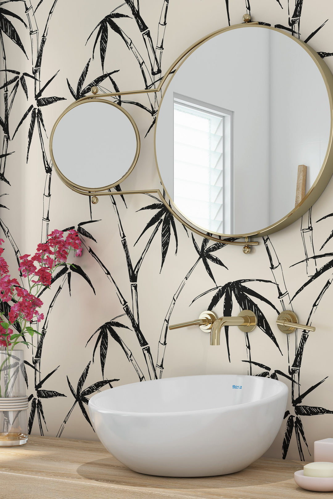 Bamboo Palm Leafs Wallpaper Boho herbs 3456