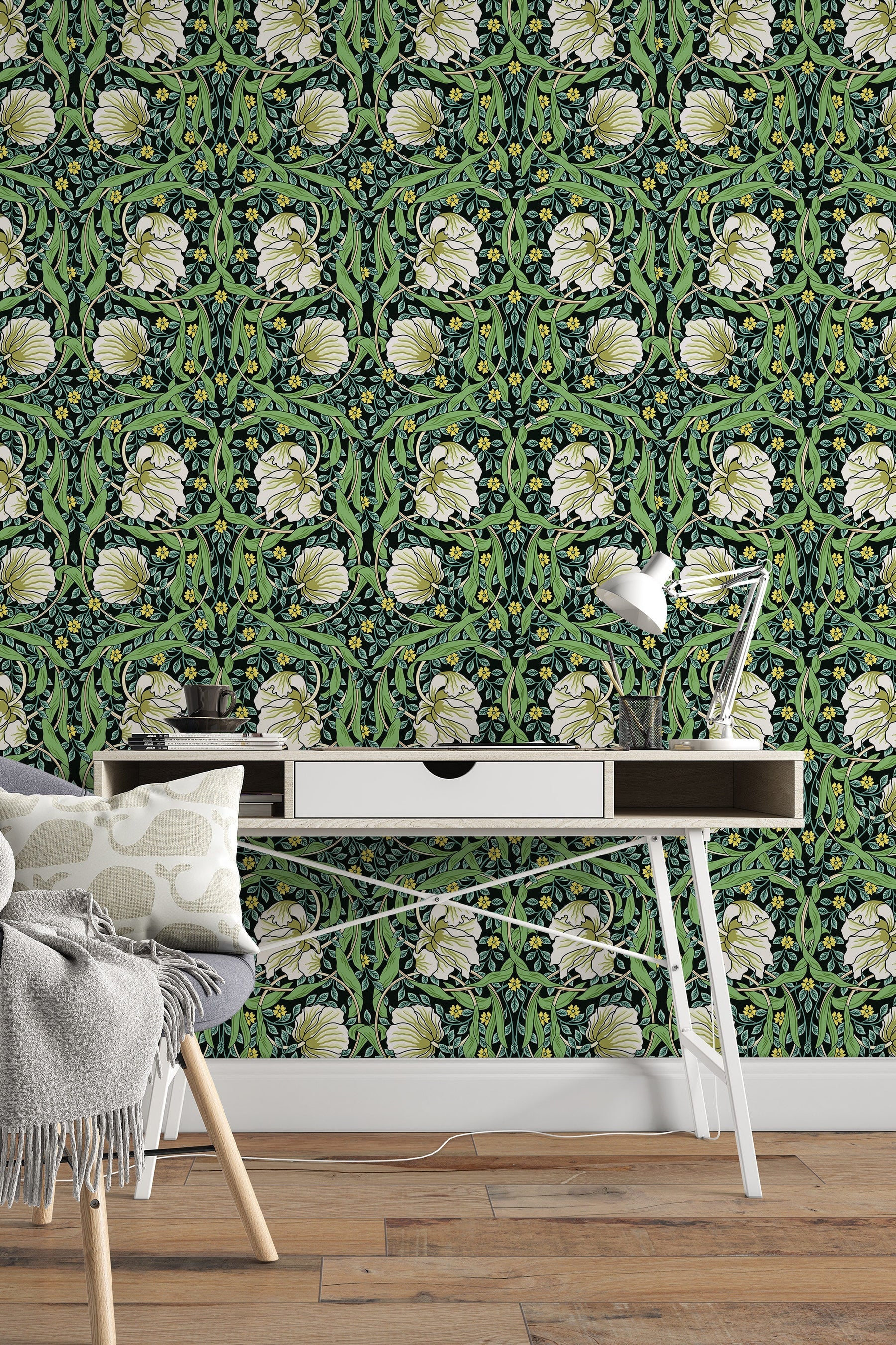 William Morris Floral Pattern Wallpaper #3483 – California Wallpaper