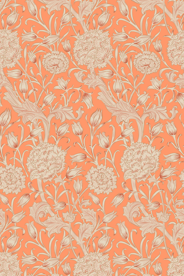 William Morris Wallpaper - orange background #3485