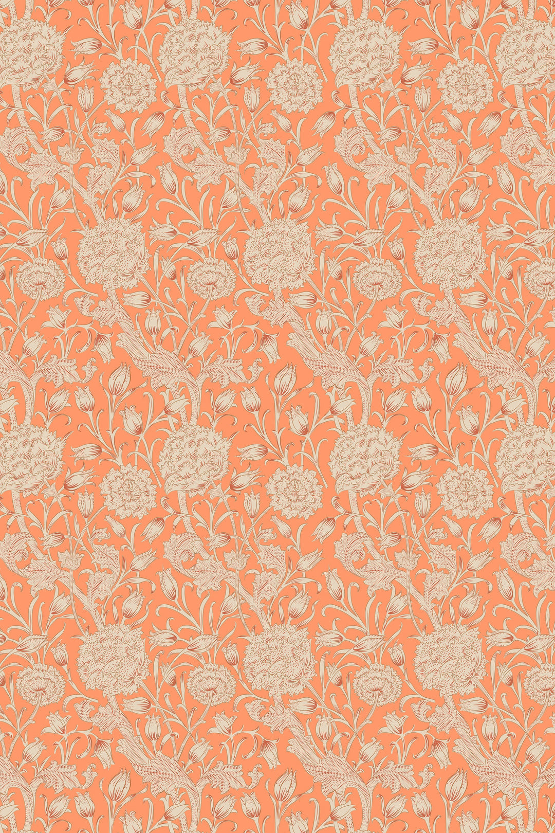 William Morris Wallpaper - orange background #3485