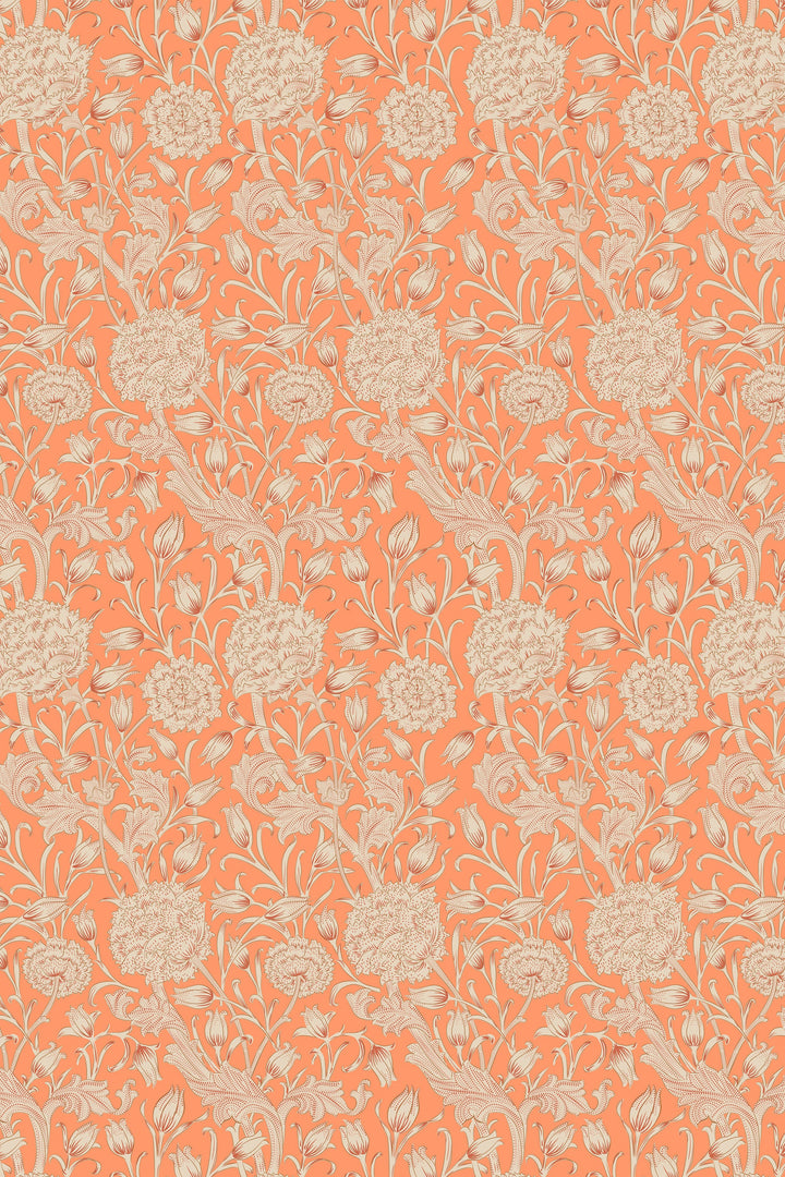 William Morris Wallpaper - orange background #3485