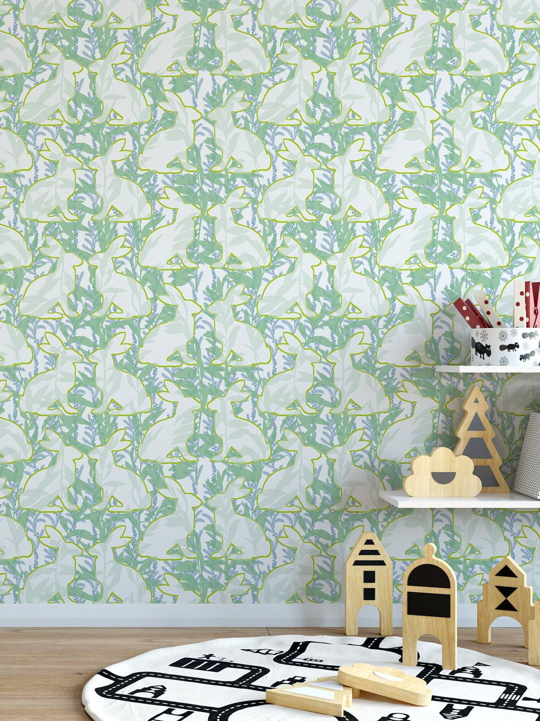 Hares wallpaper | Bunnies Peel and Stick Wallpaper