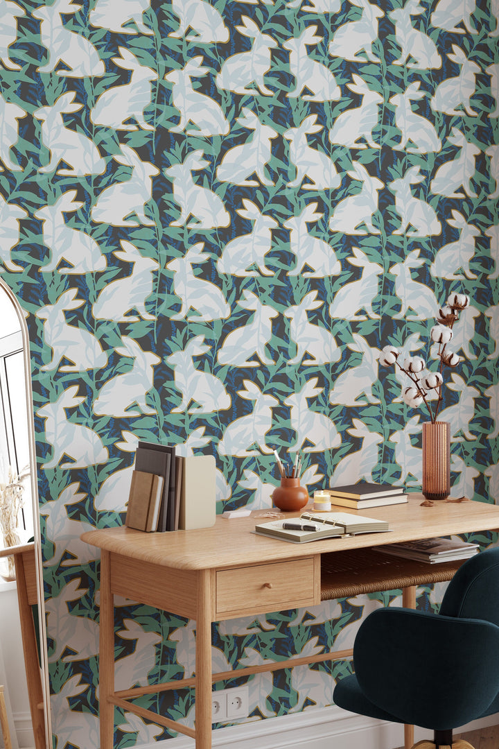 Hares wallpaper | Bunnies Peel and Stick Wallpaper