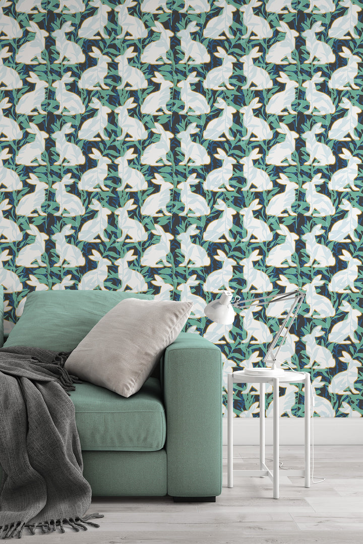 Hares wallpaper | Bunnies Peel and Stick Wallpaper