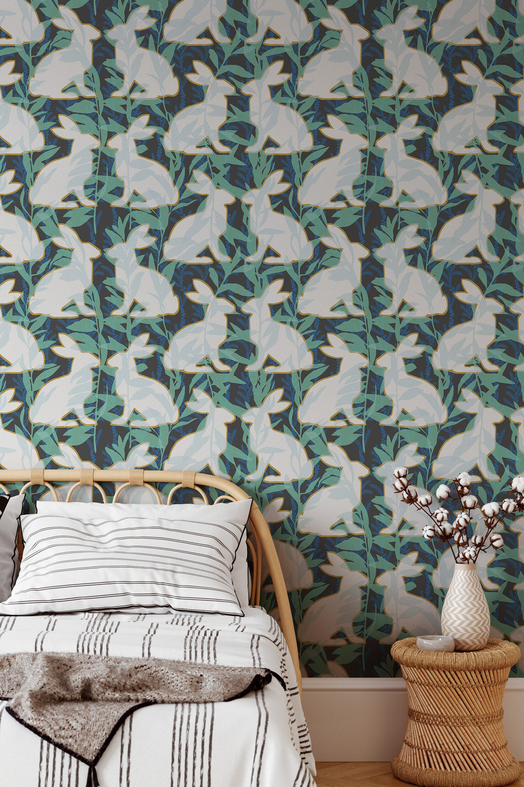 Hares wallpaper | Bunnies Peel and Stick Wallpaper