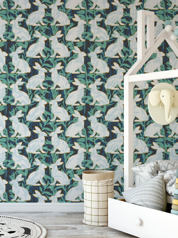 Hares wallpaper | Bunnies Peel and Stick Wallpaper