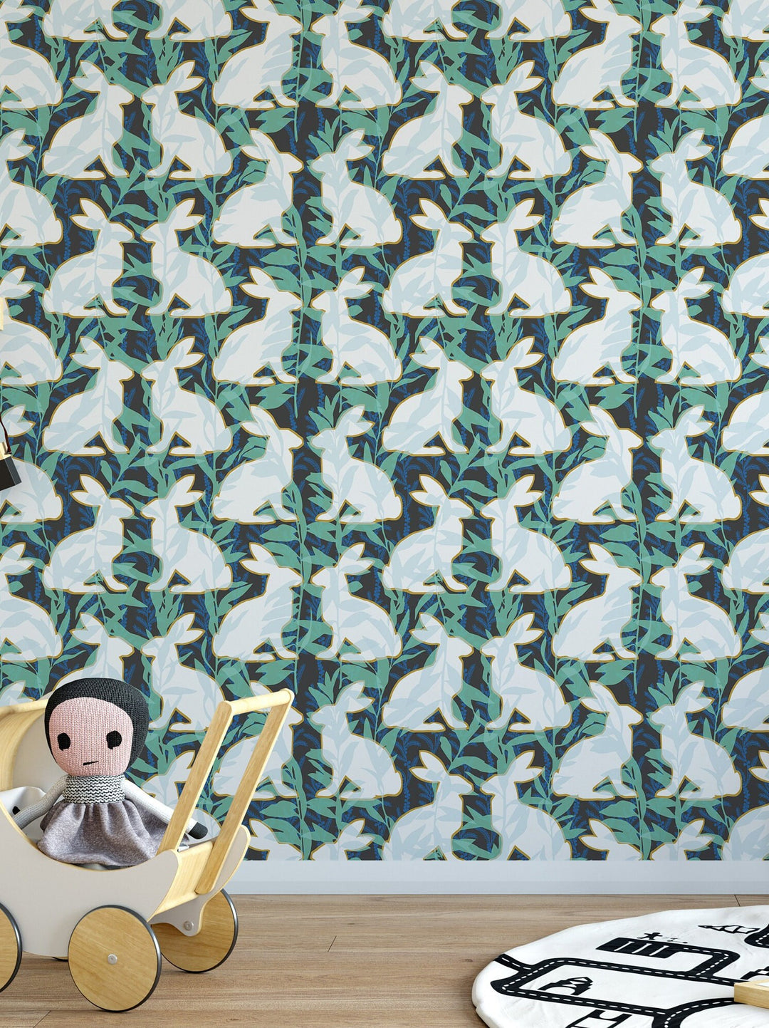 Hares wallpaper | Bunnies Peel and Stick Wallpaper