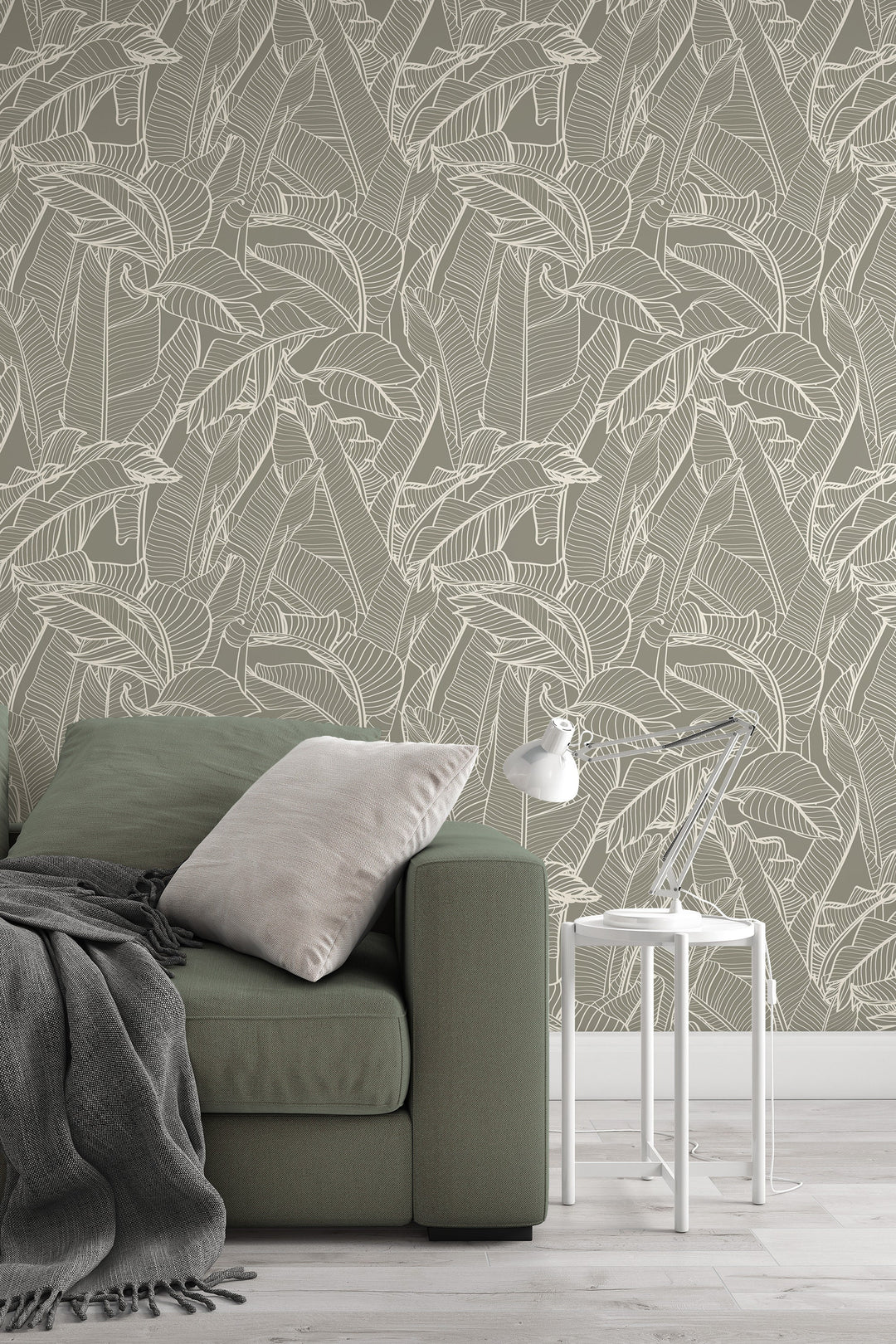 Palm leaves wallpaper - Traditional - Peel and Stick