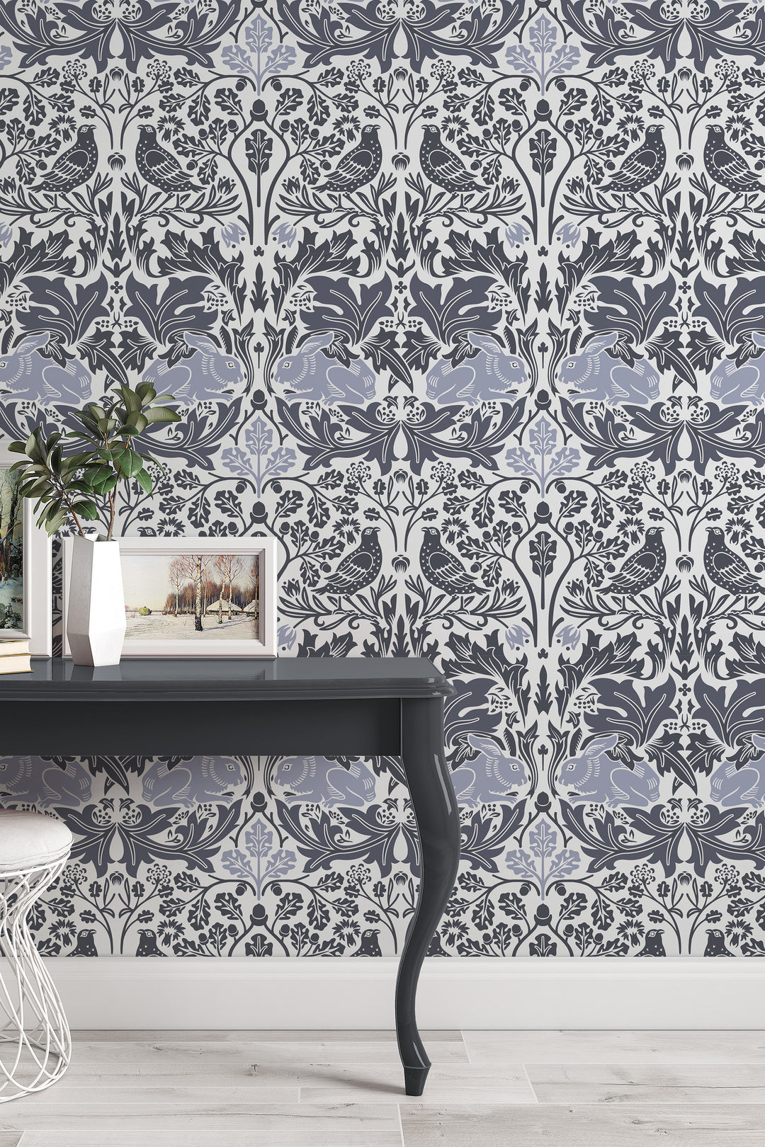 Rabbits and Birds wallpaper William Morris traditional