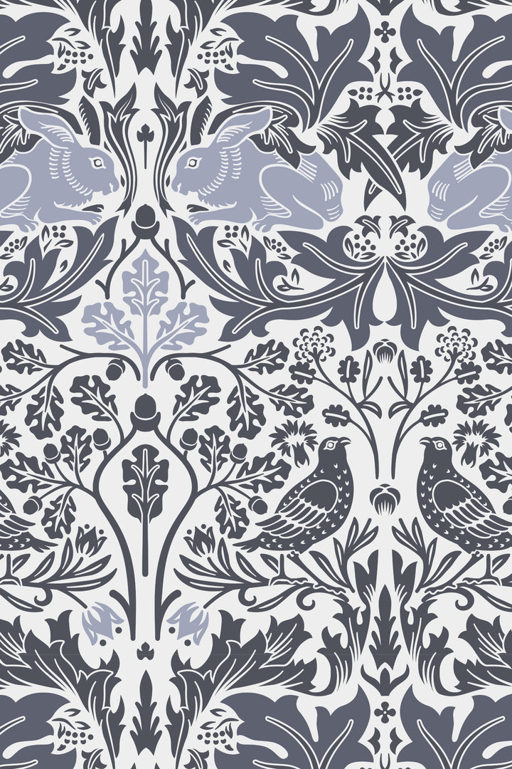 Rabbits and Birds wallpaper William Morris traditional