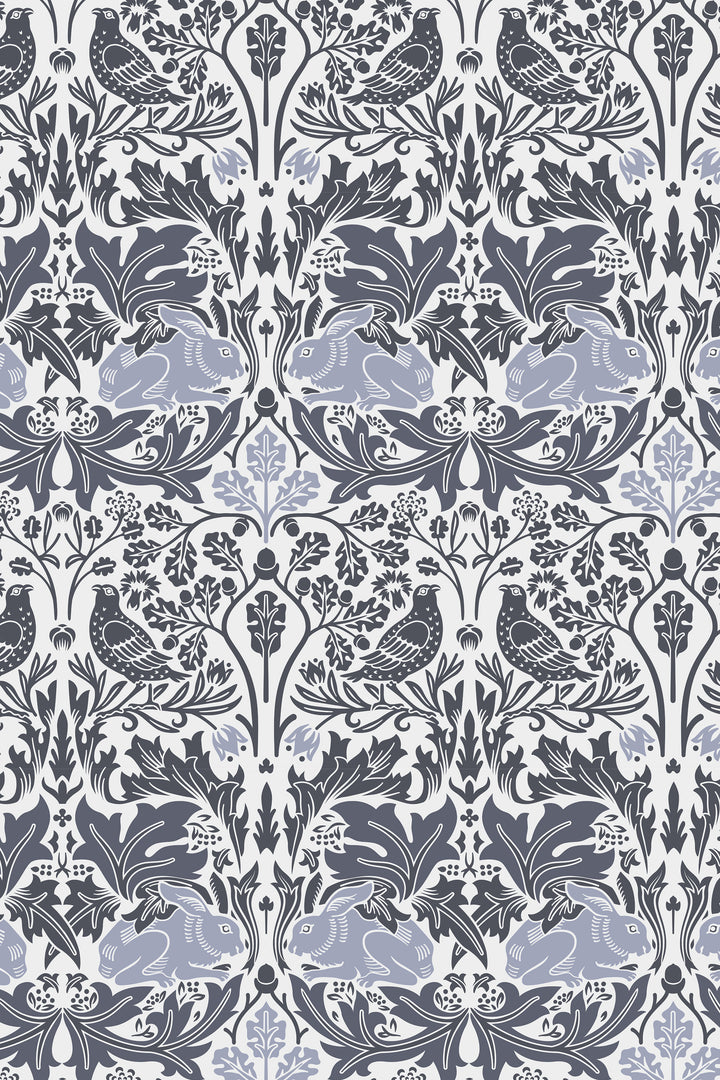 Rabbits and Birds wallpaper William Morris traditional