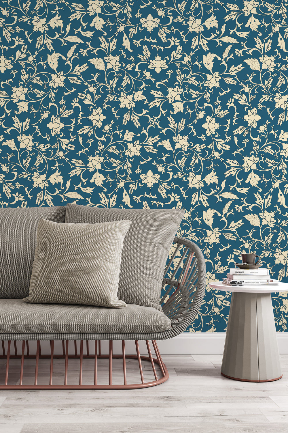 William Morris light dark wallpaper floral NEW -  Peel and Stick - Traditional Wallpaper #3559