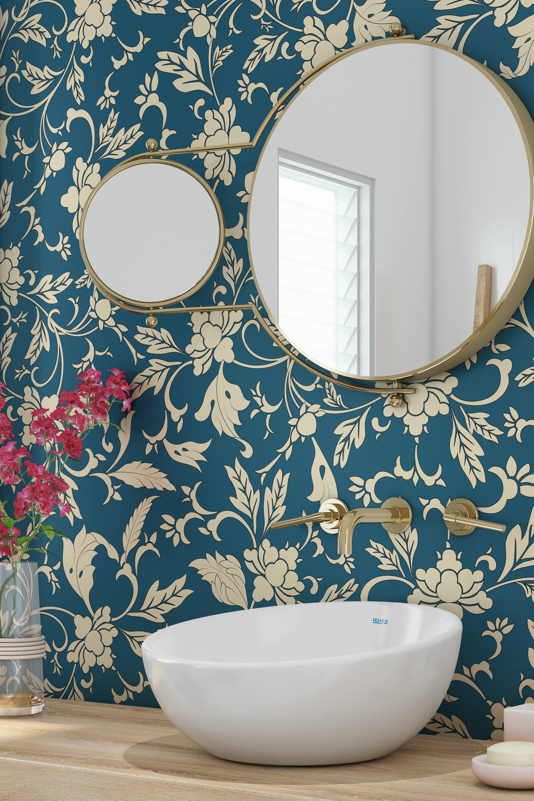 William Morris dark wallpaper floral - Peel and Stick