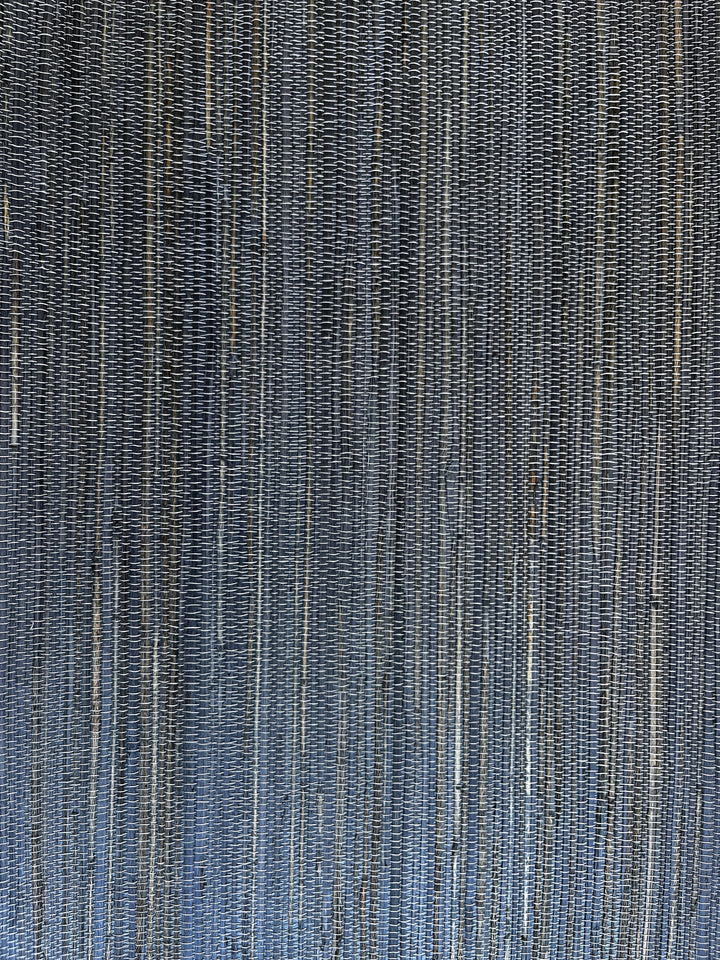 Natural Hemp Grasscloth dark graphite blue Wallpaper painted in matte dark blue color 41069