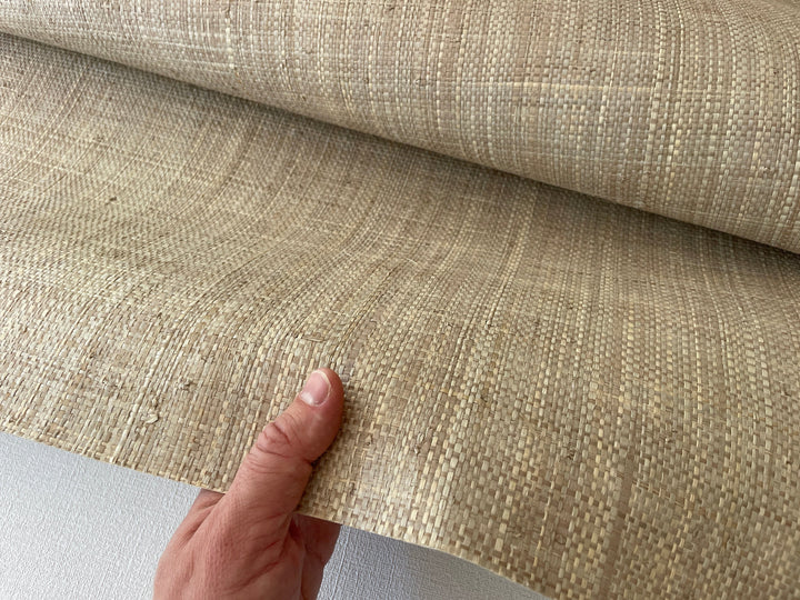 Natural Grasscloth Raffia rough Wallpaper fibers in beige