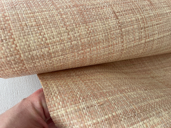 Natural Grasscloth Raffia rough Wallpaper fibers pinkish