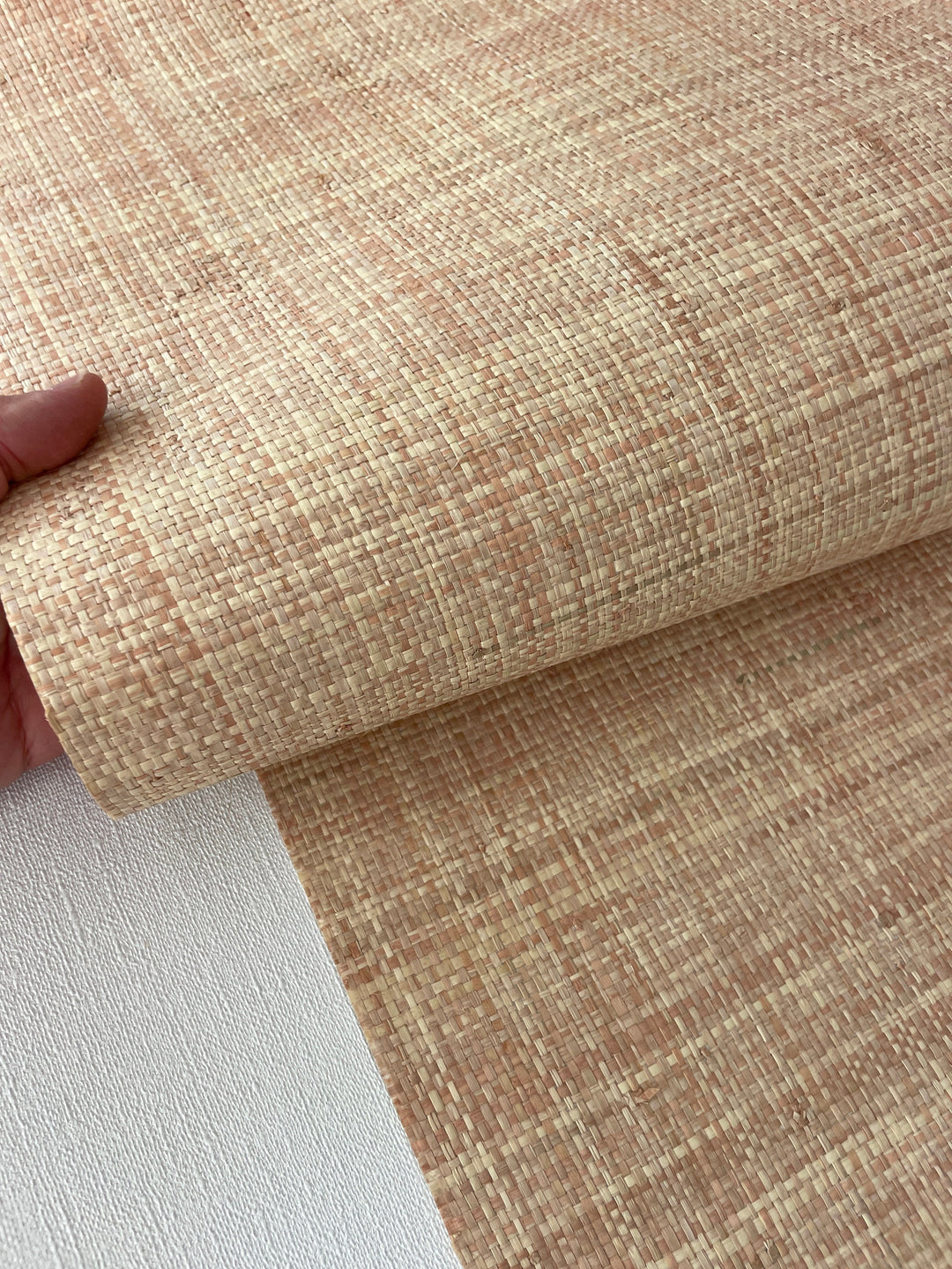 Natural Grasscloth Raffia rough Wallpaper fibers pinkish