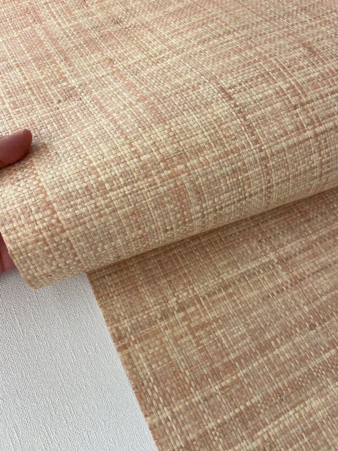 Natural Grasscloth Raffia rough Wallpaper Natural fibers pinkish beige 45023