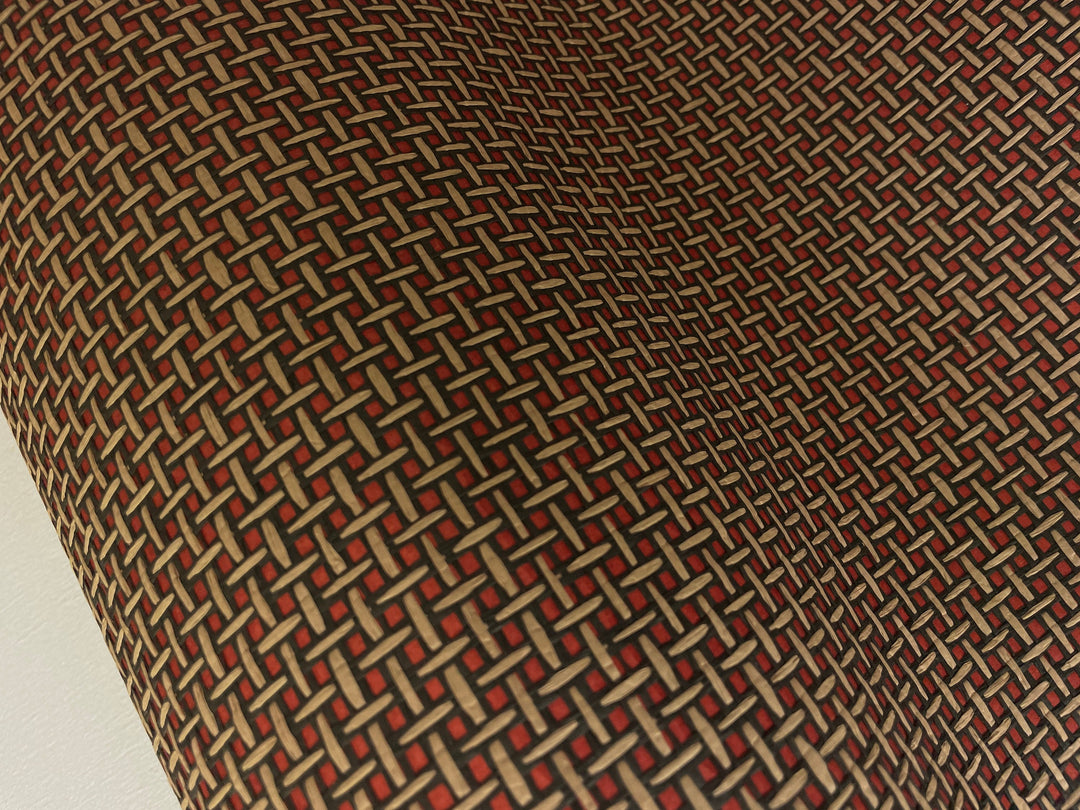 Natural Grasscloth Hemp Wallpaper painted Burgundy color